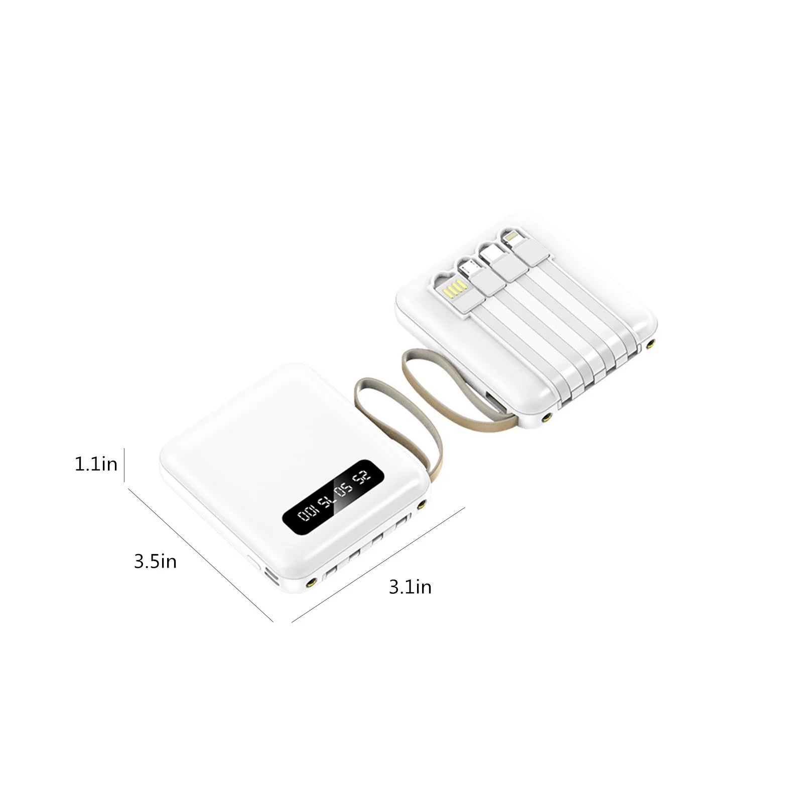 SAFE and STABLE Mobile Power! Portable Charger with Built in Cables,10000Mah Mini Power Bank,4 Output 3 Input External Battery Pack Phone Charger Smart Devices and Cell Phone20% Off