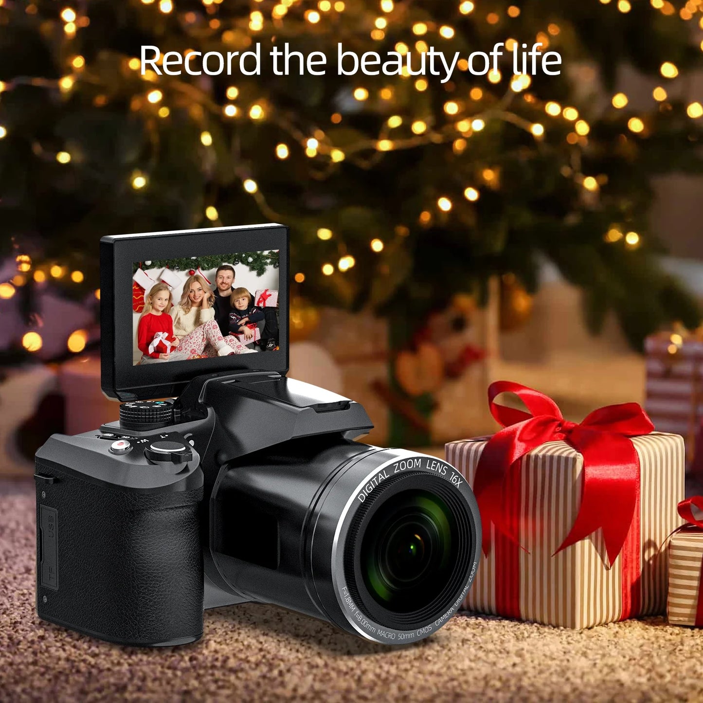 Digital Camera, 4K Video  Cameras for Photography for Youtube with Wifi, 3.0" IPS 180°Flip Screen, Wide Angle Lens, Macro Lens, 16X Digital Zoom