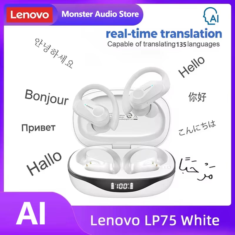 Original  LP75 TWS Bluetooth V5.3 Headphones Wireless LED Digital Display Earphones Noise Reduction Waterproof Headset New